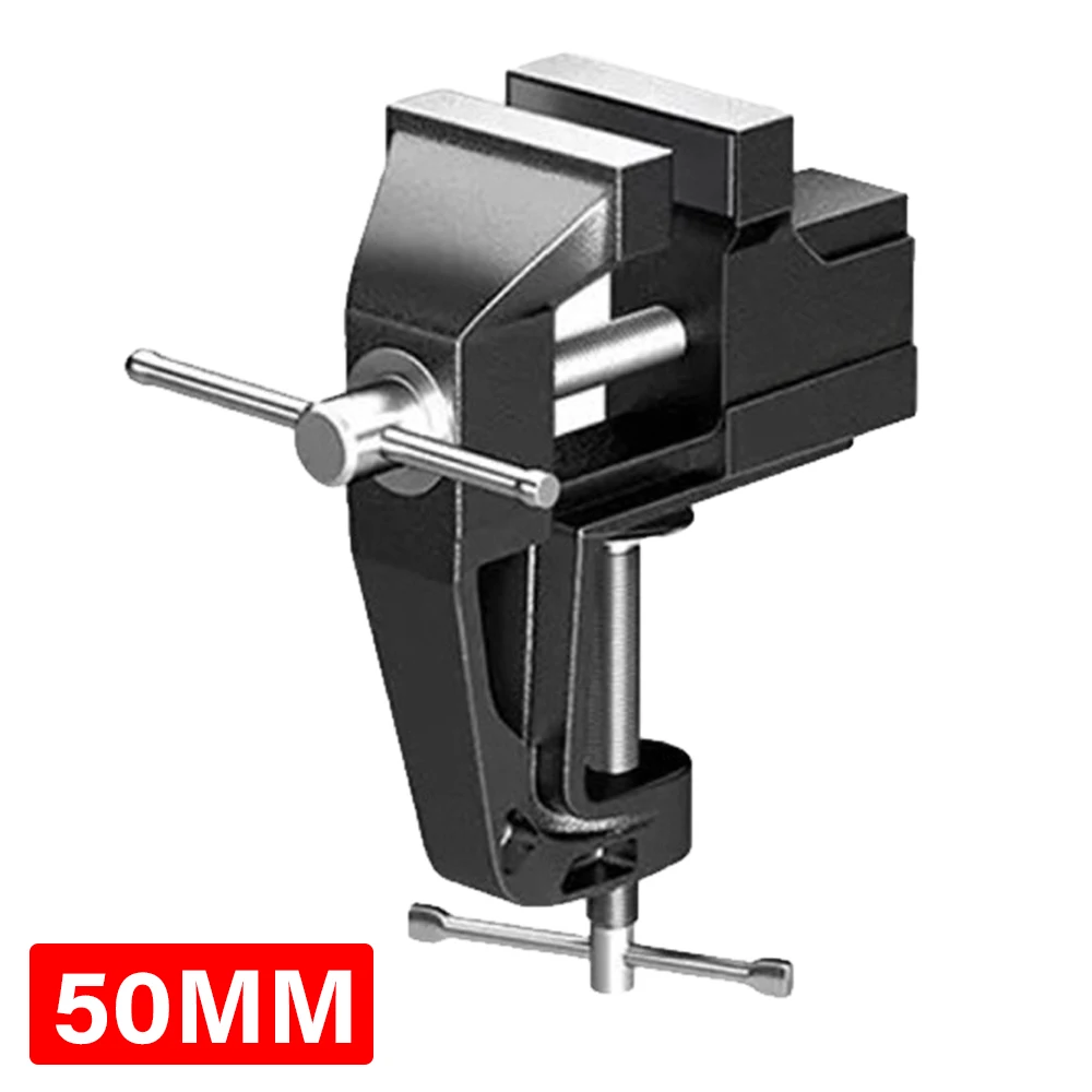 35mm/50mm Multipurpose Mini Bench Dual-Purpose Table Clamp-on Vise With 360 Degrees Swivel Base for Woodworking DIY Workbench