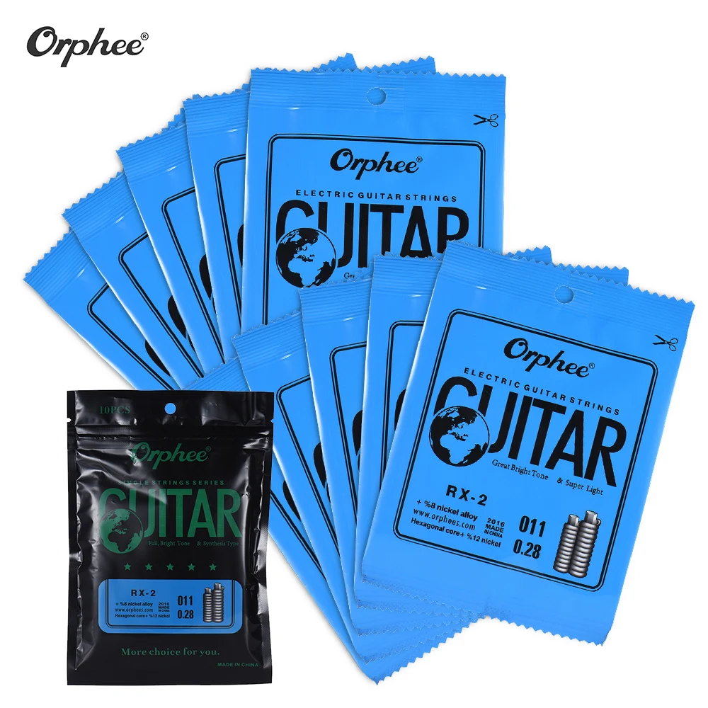 Guitar strings musical instruments accessories guitar parts Orphee RX-1 single string replacement for electric guitar 1st E-String (.009) 10-Pack nickel alloy super light tension 85cm