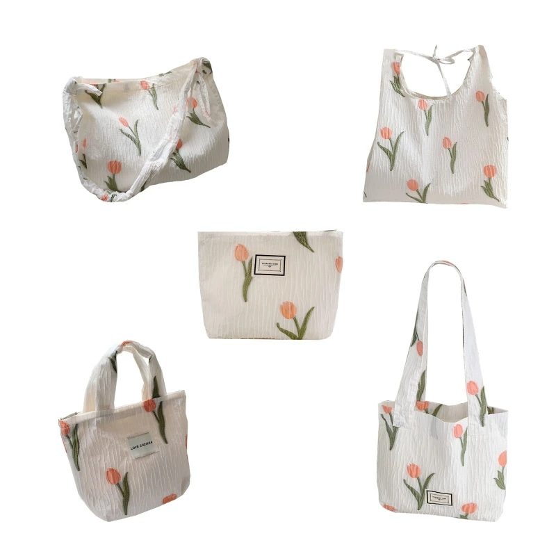 

Tulip Flowers Lace-up Vest Bag Handbag Cosmetic Bag Shoulder Bag Ladies Tote