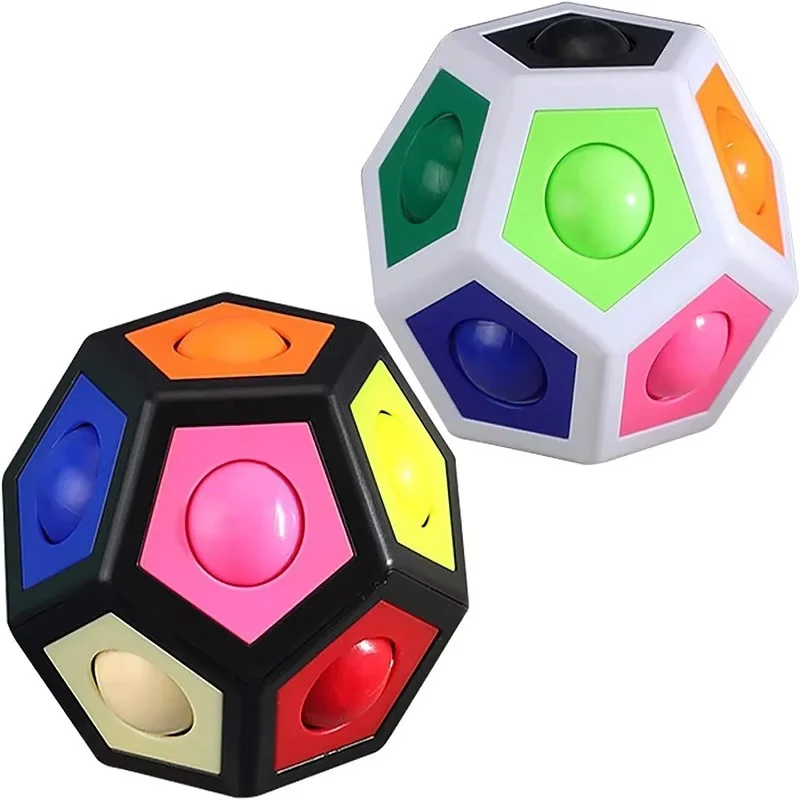 Fidget Cube EDC 12 Holes Magic Ball Anti Stress Relief Toy Anxiety Antistress Sensory Fingertip Cube For Kids Adults Autism ADHD