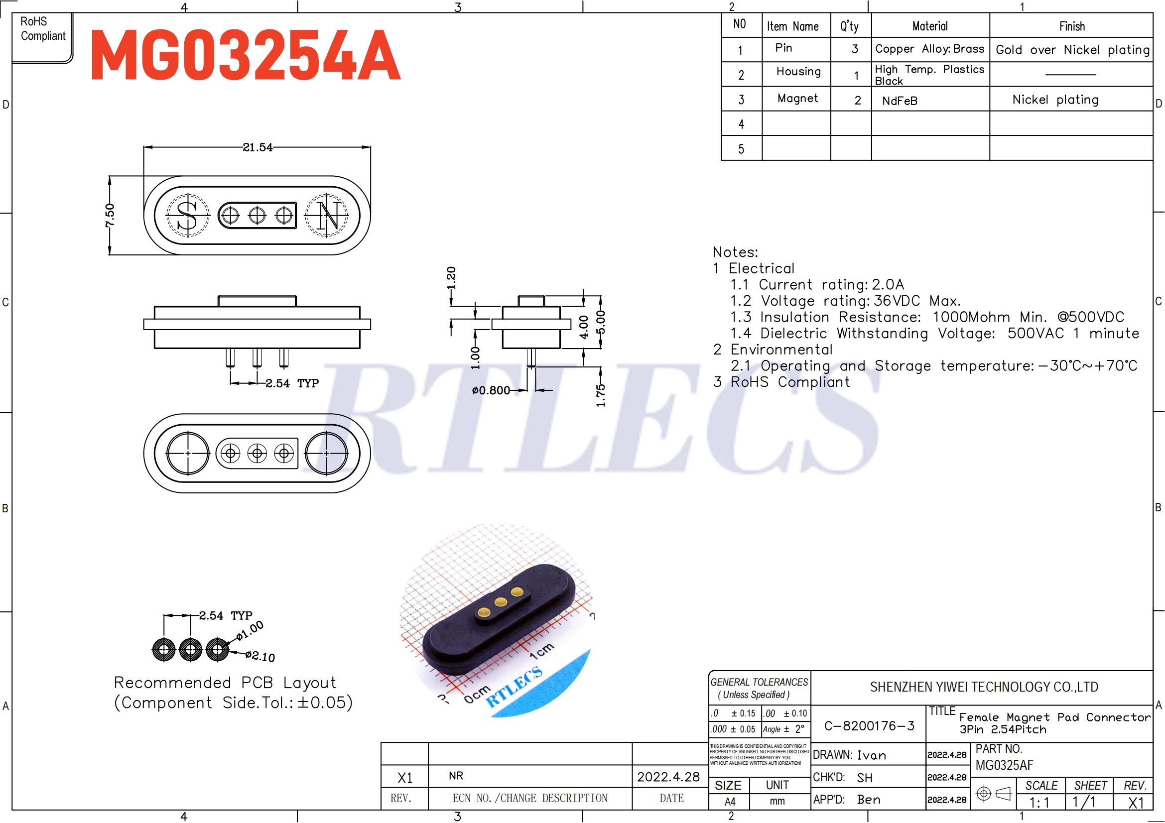 1 3 5 20 Stück magnetisches Gegen ladekabel Smart 1 2a Abstand 2,54mm 2 3 4-polige Pogo-Pin-Buchse Gleichstrom-Strom versorgungs lösung – Detail 9