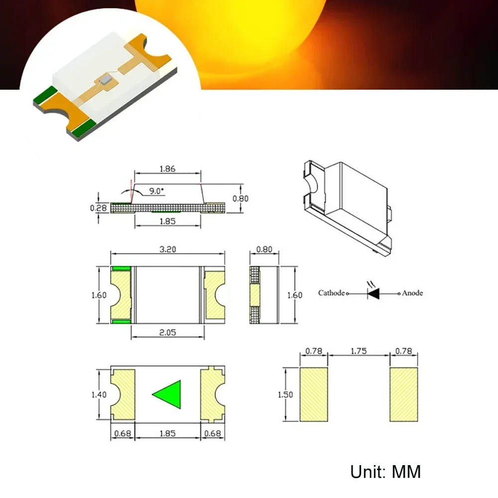 Multicolor 1206 SMD LED Light Diode Kit - 100 PCS