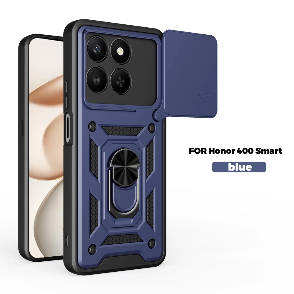 Shockproof Armor Phone Case with Car Magnetic Holder and Lens Cover