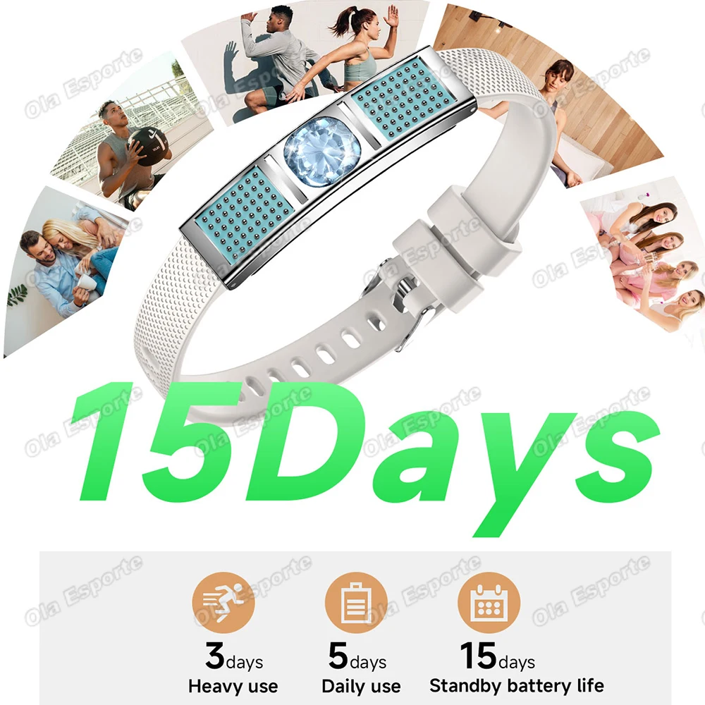 새로운 남녀 스마트 팔찌 심박수 수면 모니터링 IPX8 방수 스포츠 피트니스 트래커 스마트워치 (안드로이드 iOS HW12 호환)
