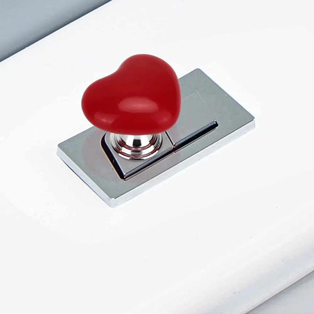 Handle Toilet Press Button Heart Shaped Press Tank Push Switch Toilet Bathing Room Decor Water Flush Button Home Tools