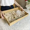 Rattan Shell Color Storage Round Handmade Home Living Room Light Luxury Picnic Fruit Plate Candy Restaurant Advanced Tray 2