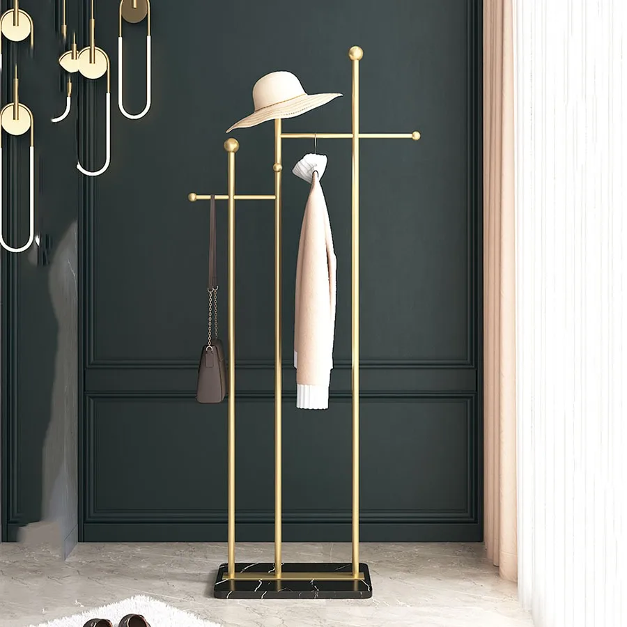 

Entry Way Vintage Coat Rack Heavy Duty Design Closet Coat Rack Garment Metal Floor Standing Black Accessories Burro Ropa Shelves