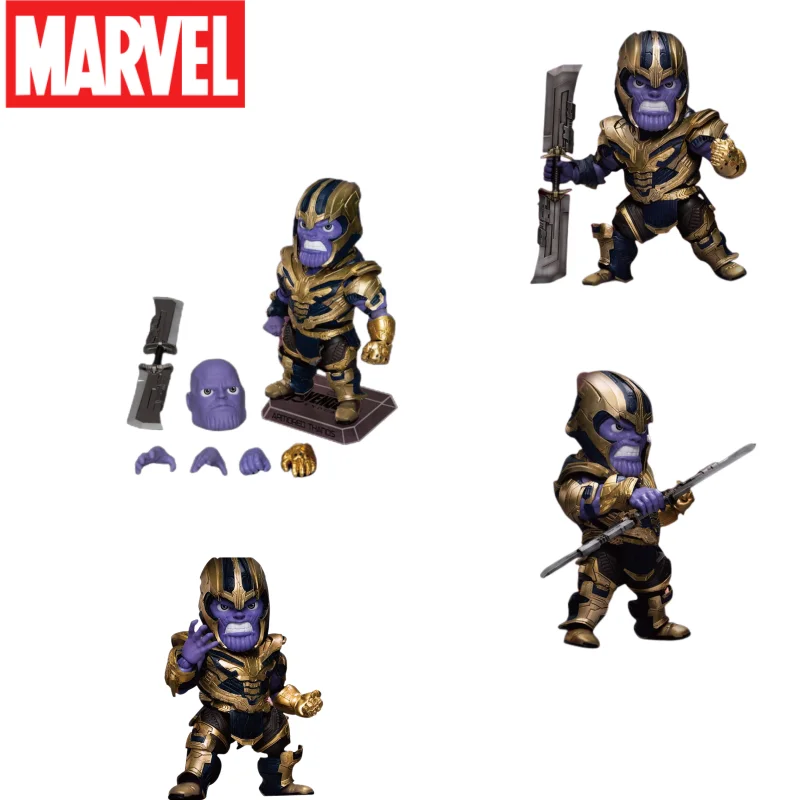 

Marvel Q Edition Desktop Decoration Avengers Alliance 4 Thanos BOSS Infinity Gloves Double-edged Weapon Model Toy Doll Hand-made
