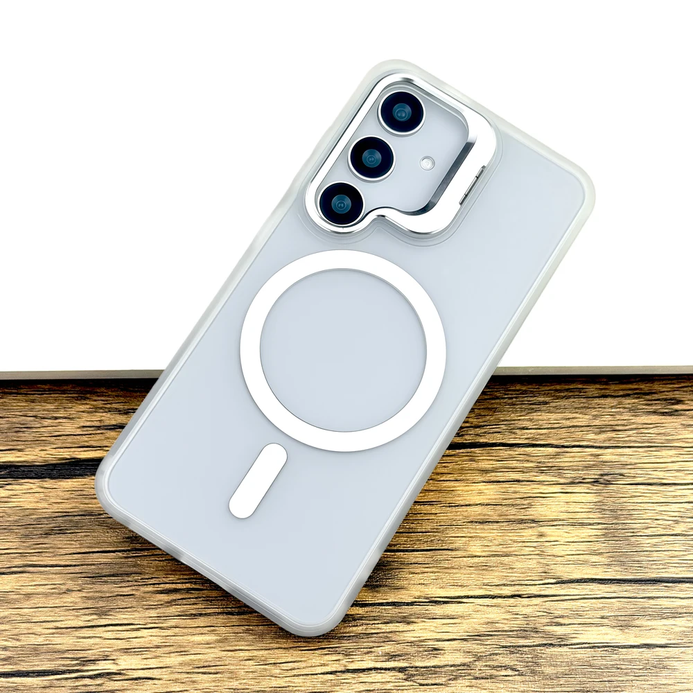 Luxury Matte Translucent Case with Magsafe Stand Cover
