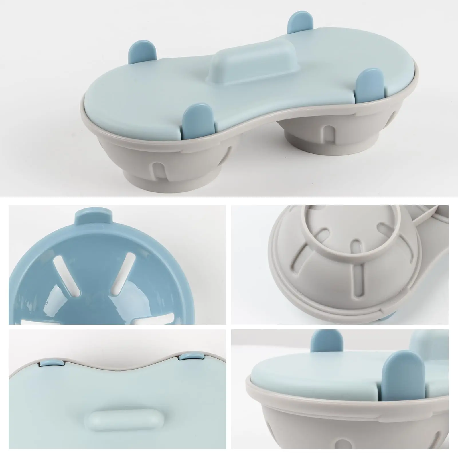 Description Picture 6 of itemMicrowavable Egg Poacher 2 Cavity Egg Cooker with Lid Double Drain Poached Egg Cup Steamer Kitchen Cooking Gadget Tools