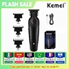 Kemei 2299 Barber Cordless Hair Trimmer 0mm Zero Gapped Carving Clipper Detailer Professional Electric Finish Cutting Machine 1