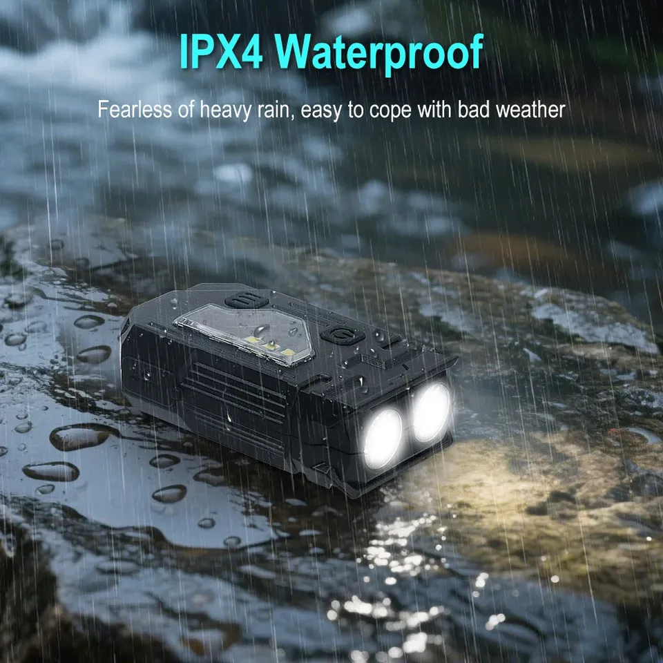 BORUiT UV Keychain EDC LED Flashlight USB Type-C Rechargeable Work Light Torch with Magnet Waterproof Camping Pocket Lantern