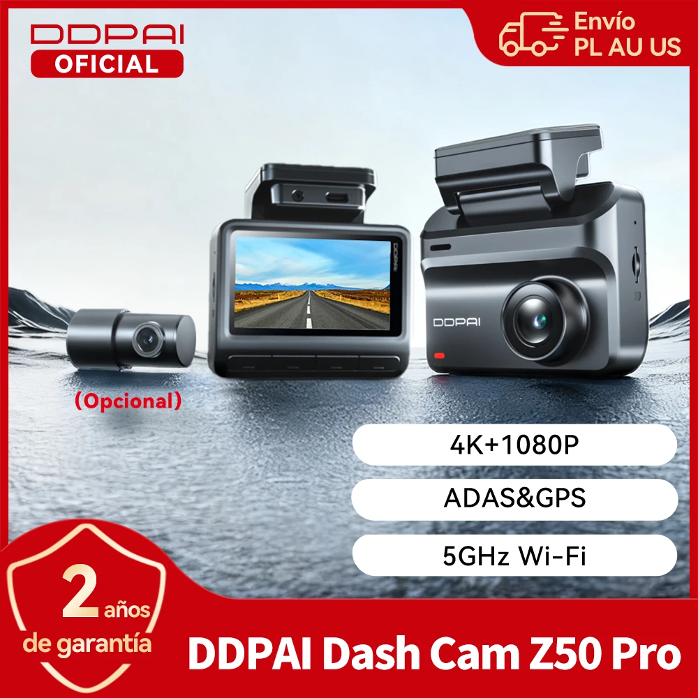 DDPAI 4K Dash Cam Z50 Pro 5GHz Wi-Fi GPS ADAS Night Vision 4G Connectivity Car DVR 24H Parking Support Front and Rear Cam