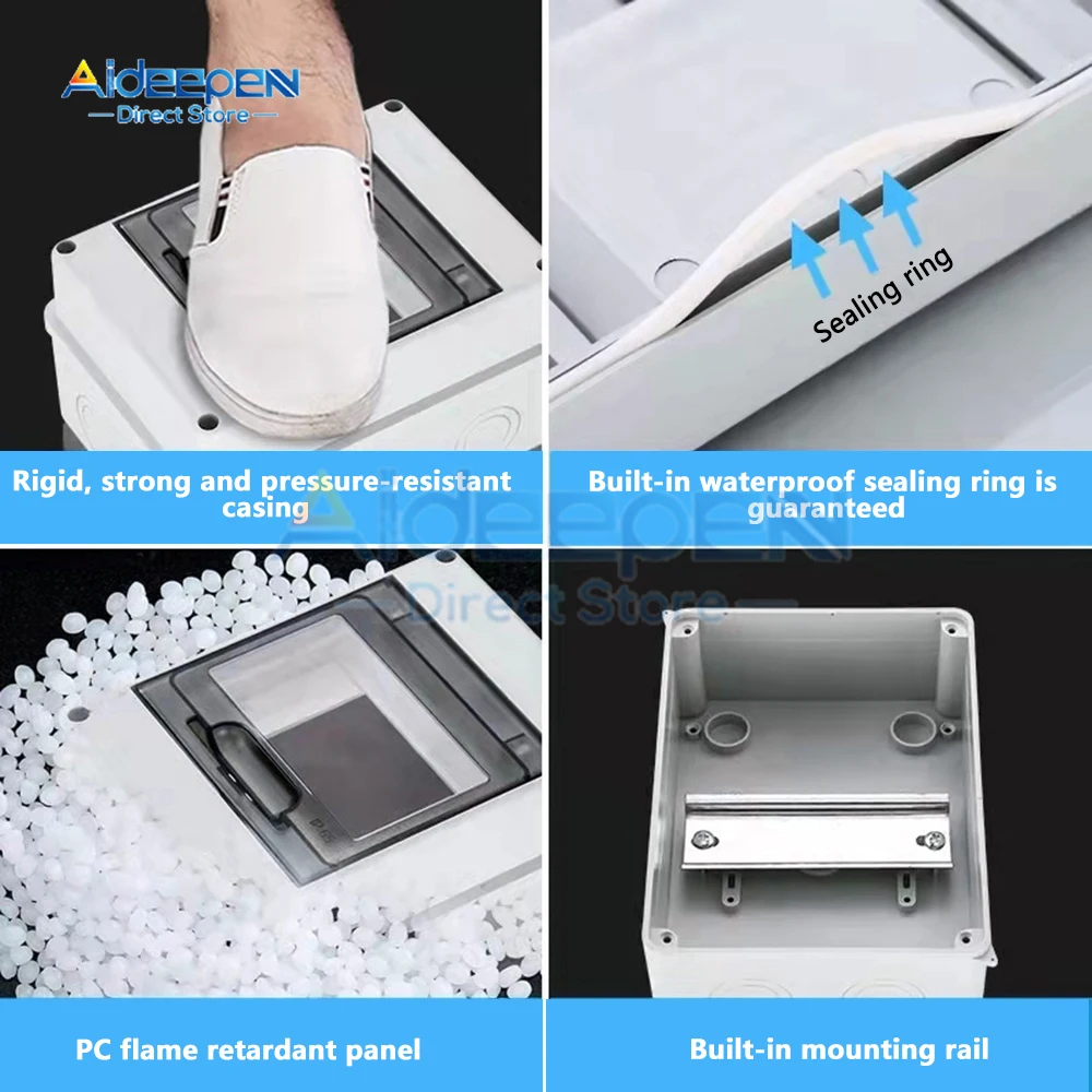 2/3/5/8/12 Ways Outdoor Waterproof Electrical Distribution Box Circuit Breaker MCB Power ABS Plastic Junction Wire Box IP65 for Electrical Junction Box Electrical Box Electrical Distribution Box