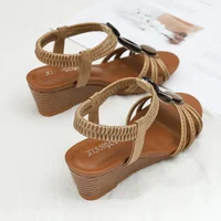 BEYARNE Bohemian Wedge Sandals Women Vintage Women Sandals Anti-Slip Roman Shoes Women Casual Sandals Platform Gladiator Shoes - Image 3