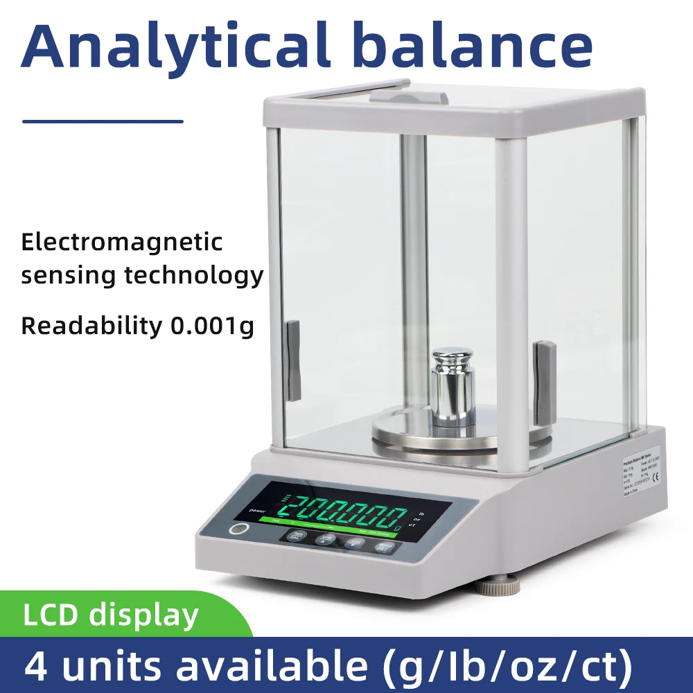 Lab Analytical Balance 0.001G High Precision Scale EU Plug Electronic Balance Scale Jewelry Luggage Kitchen Weighing