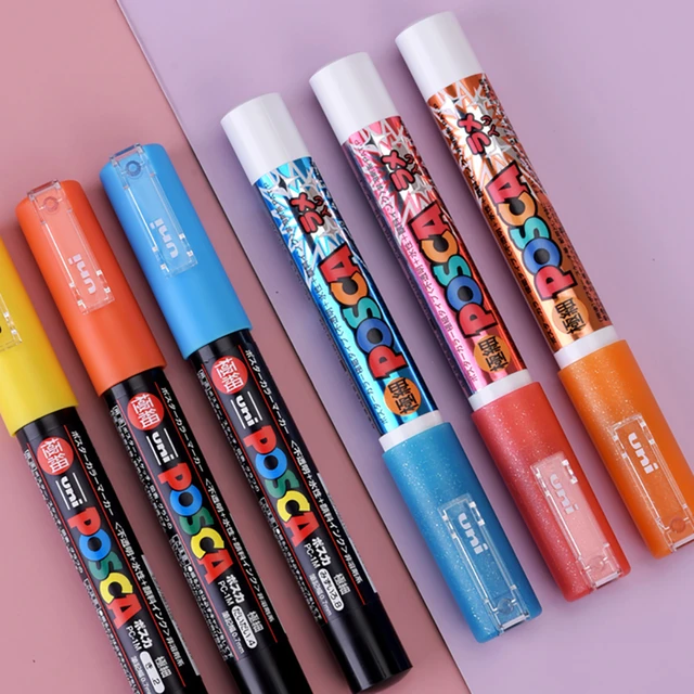 UNI POSCA Marker Pen Set,Acrylic Plumones Rotuladores  PC-1M,3M,5M,8K,17K,7/8/15 Colors POP Poster Pen/Graffiti Advertisement Art  - AliExpress