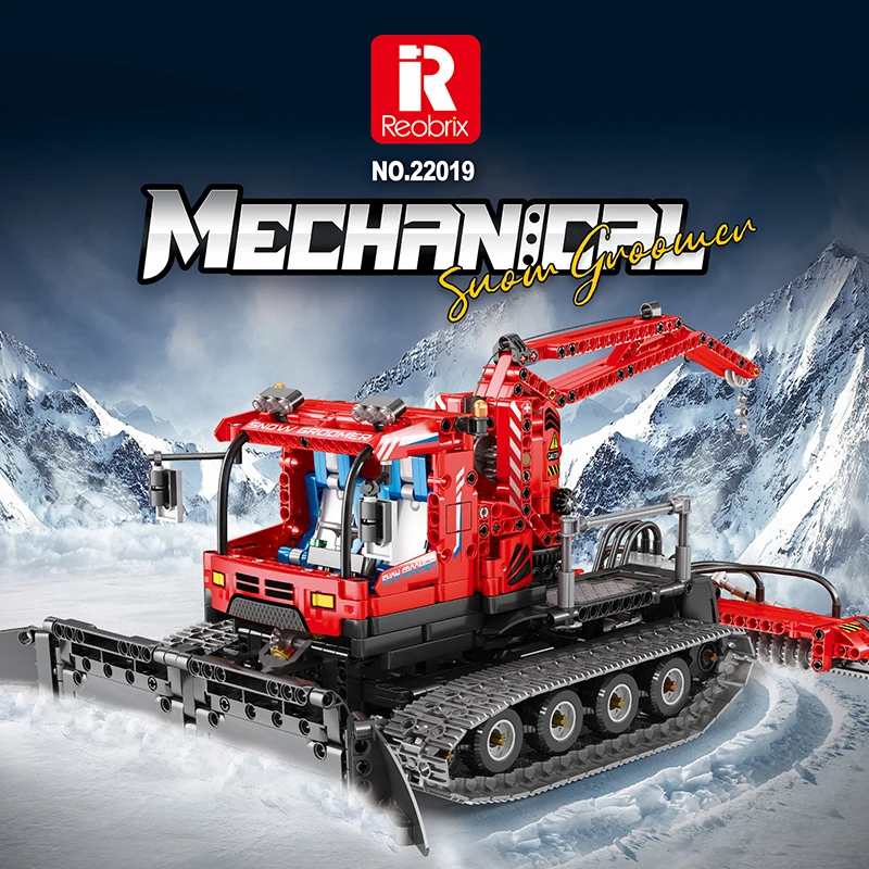 Reobrix 1100Pcs City Winter Remote Control Snow Technical Vehicle Building Blocks Electric Rc Car Giocattoli Per Bambini Regali Di Natale