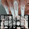 Nail Art Stamping Plates Lace Textured Flower Petal Leaves Images Stamp Templates Polished Printing Stencils Molds Tools KEBC-20 4