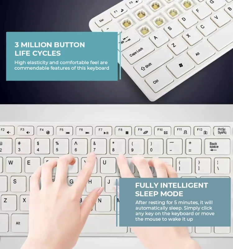Ultra-Thin Wireless Keyboard and Mouse Set