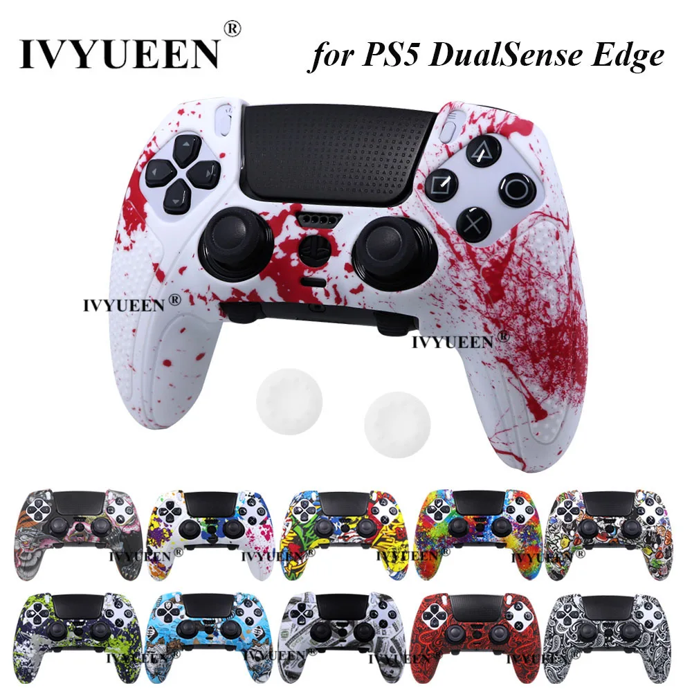 Ivyueen Water Transform Printing Pelle Protettiva Per Playstation 5 Ps5 Dualsense Edge Controller Custodia Morbida In Silicone Grip Cover