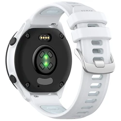 Silicone Sport Band Bracelet - Premium 22mm and 20mm Strap - 22mm Watch Strap (White Light Blue)