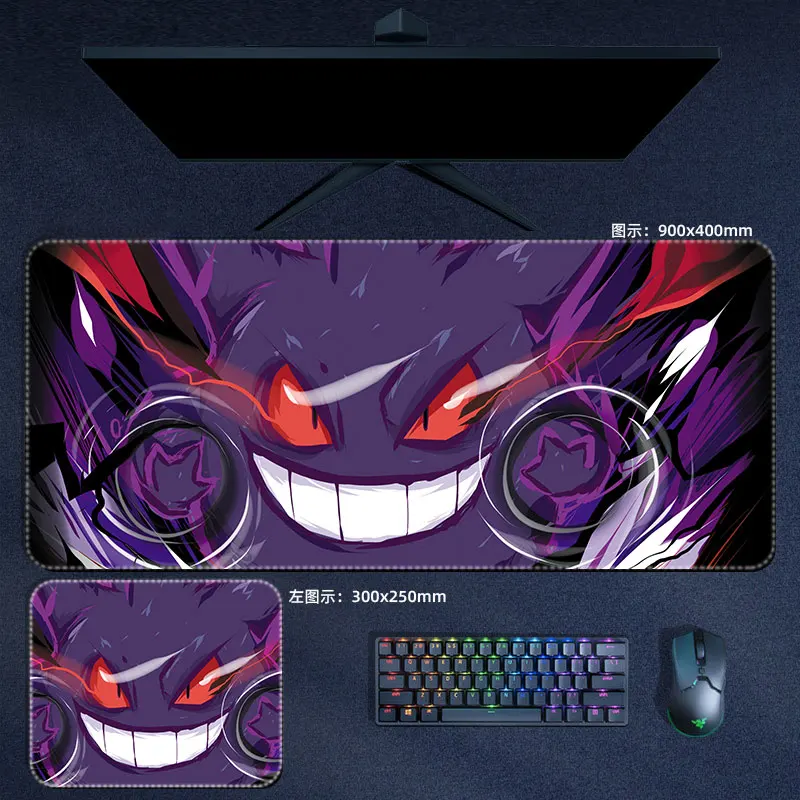 Grande Pokémon Anime Mouse Pad Pikachu Snorlax Psyduck Xxl Computador Laptop Teclado Acessórios para Jogos Desk Mats - Imagem 3