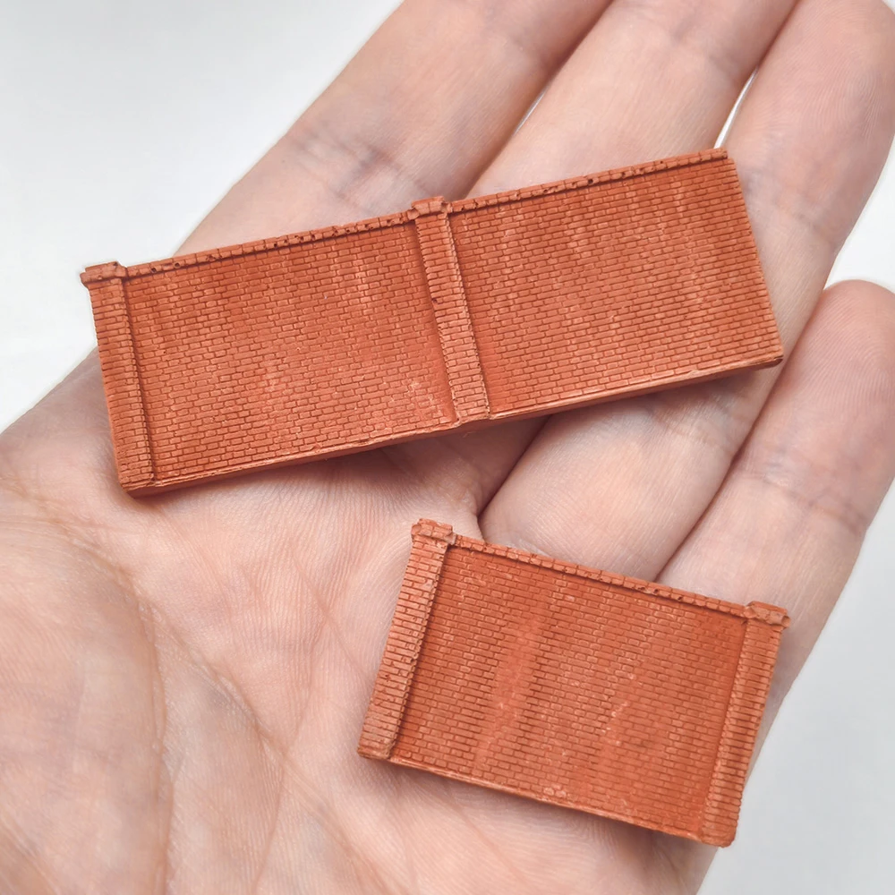 모델 벽돌 벽 울타리, 1:150 N 스케일 미니어처 벽돌 벽(디오라마, 워게임 지형, 모형 철도, 모래 테이블 풍경용)