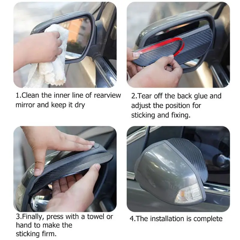 Carbon Fiber Car Side Rear View Mirror Rain Eyebrow For Honda Accord Civic CRV Fit HR-V Vezel Odyssey City Jazz Jade Stream