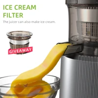 BioloMix Presse-agrumes à pression froide avec goulotte d'alimentation de 75 mm, extracteur de jus à mastication lente à moteur puissant de 200 W 40-65 tr/min pour les fruits entiers 4