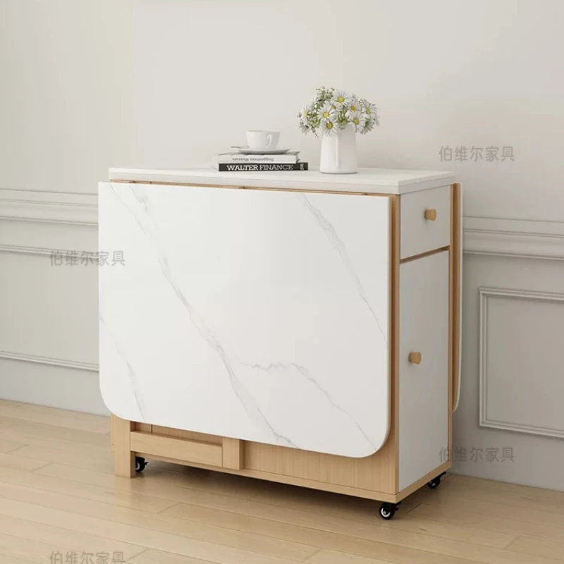 Tavolo da Pranzo Pieghevole per Cucina e Patio, Sedie da Esterno in Legno, Mobili di Lusso per Cucina - immagine 4