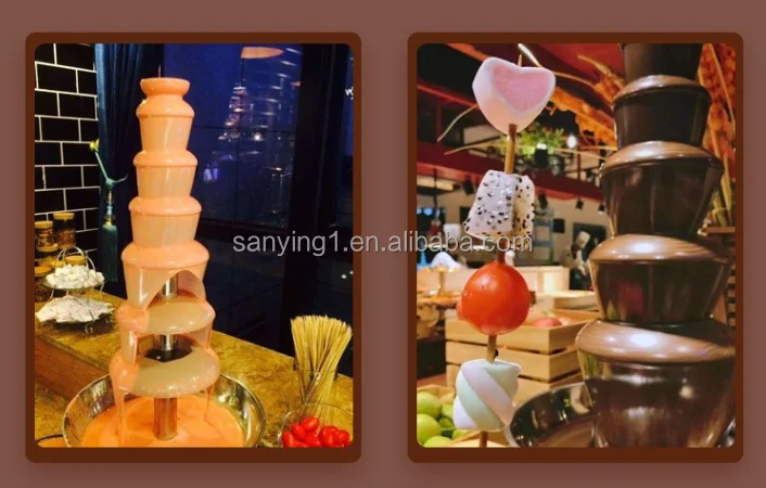 Description Picture 5 of itemSanying Commercial Chocolate Fountain Cascade Machine 5 Tie Chocolate Fondue Fountain Machine