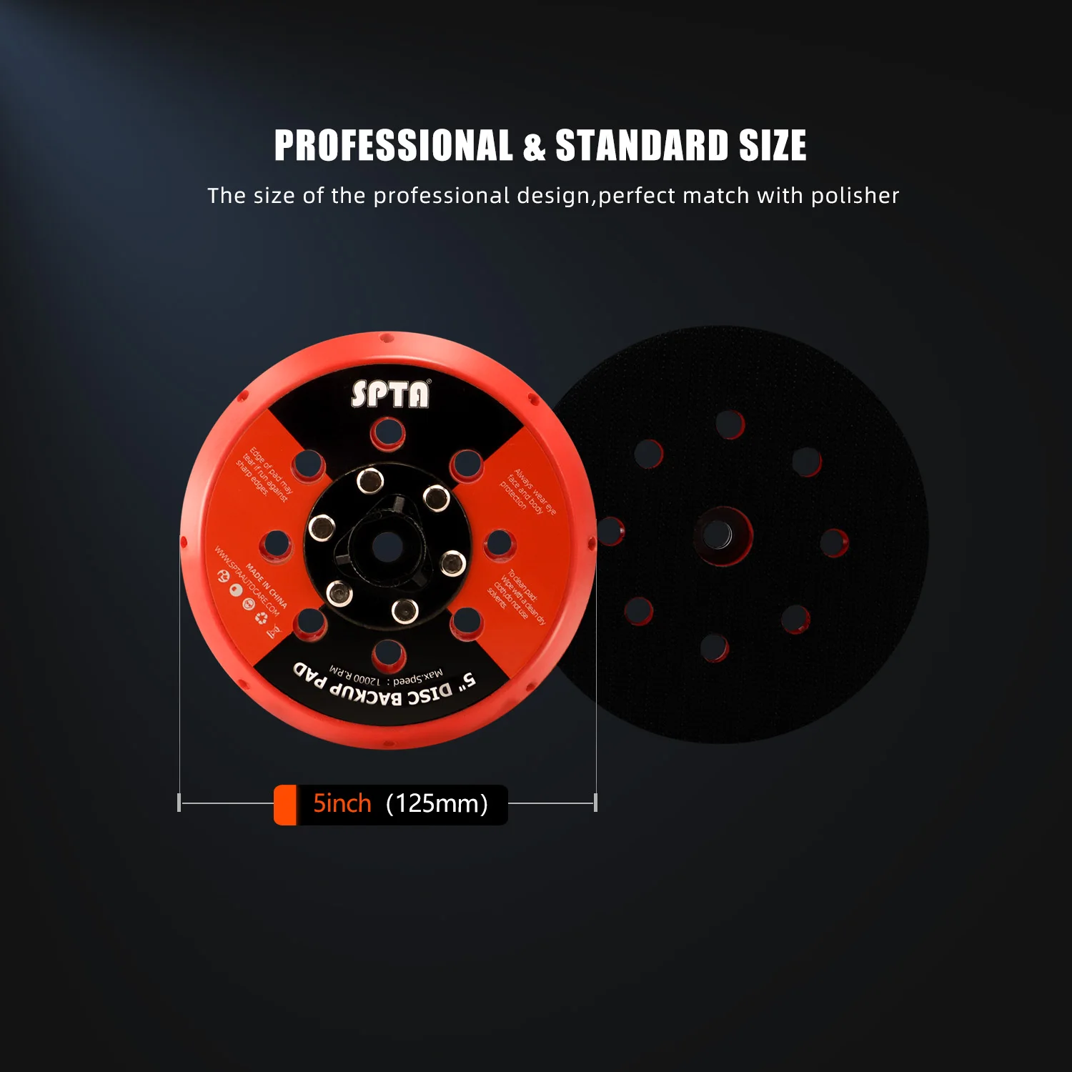 Car Polishing Pad Car Polish Pad Wool Polishing Pad Wool Polishing Head SPTA 5" 6" Sanding Pad Backing Plate for DA Polisher 125mm 150mm Self Adhesive Back Plate with Heat Emission Holes car polishing pad,car polish pad,wool polishing pad,wool polishing head