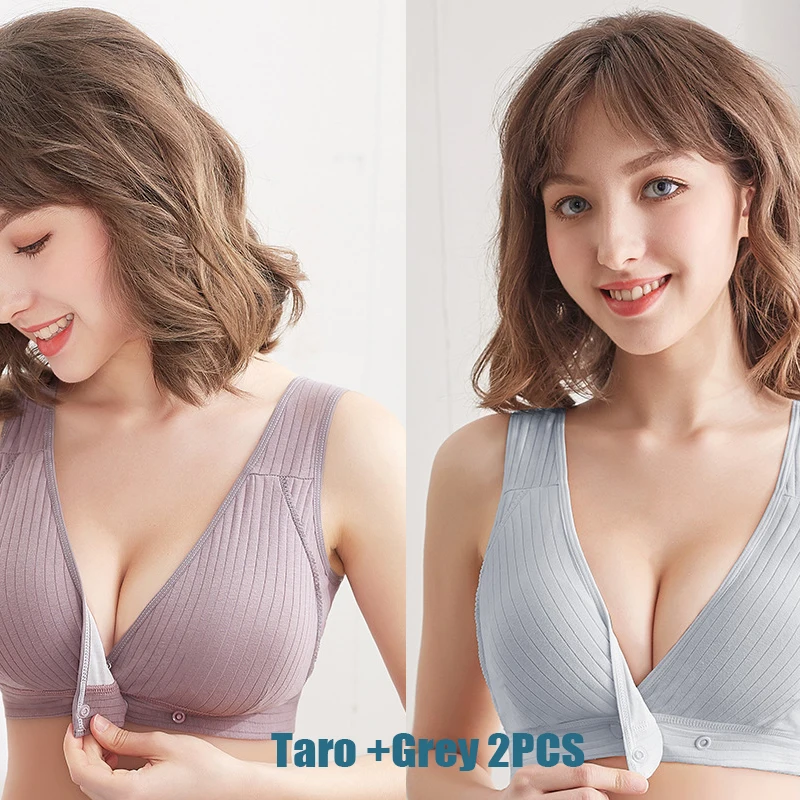 1-2PCS Women's Summer Cotton Thin Clustering Non-sagging Front-buckle Bra Comfortable Traceless Vest-style Women's Underwear 4