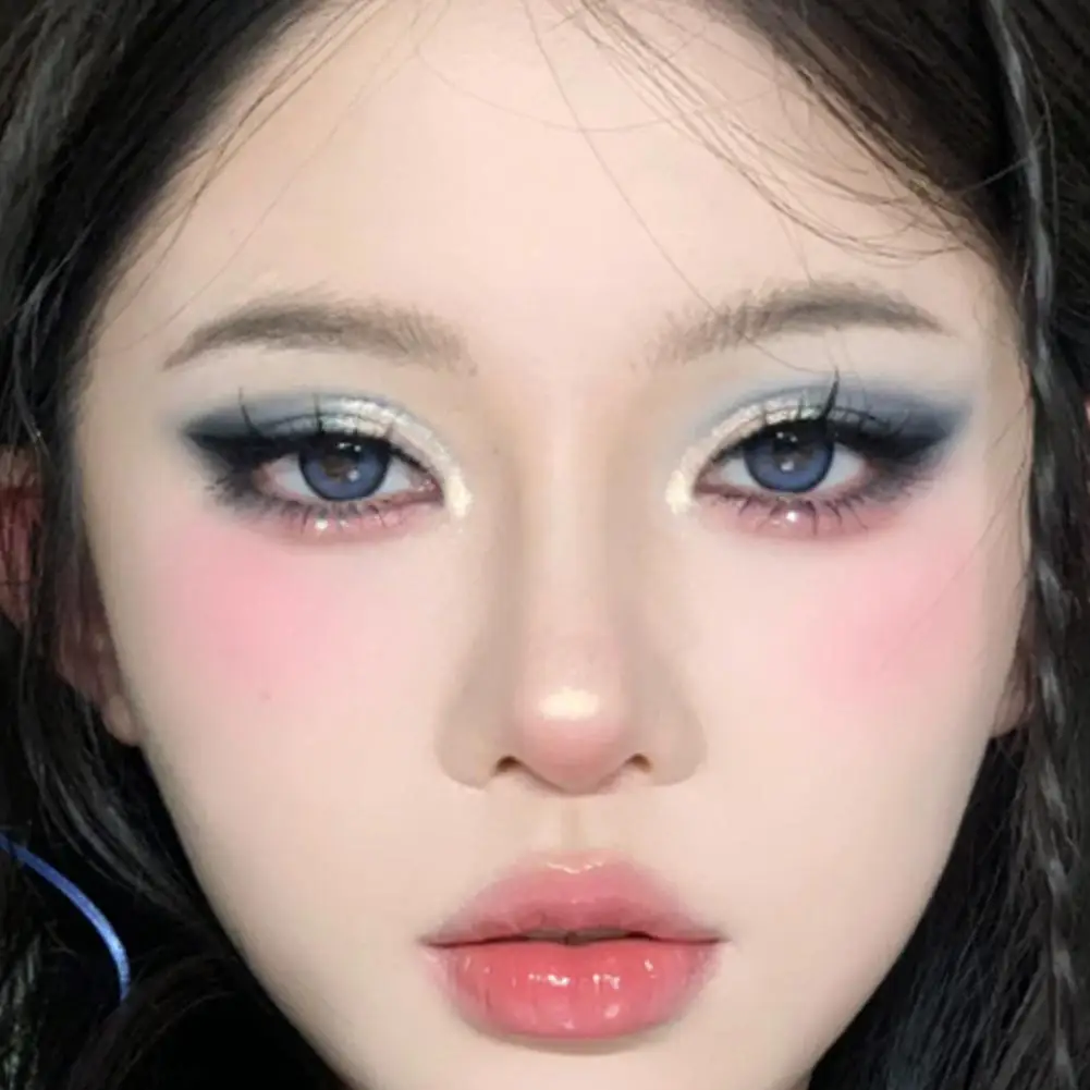 9-Color Eyeshadow Palette Korean Makeup Set Professional Dark Metal Punk Smoky Eye Shadows in Gray Black Cosmetic Kit