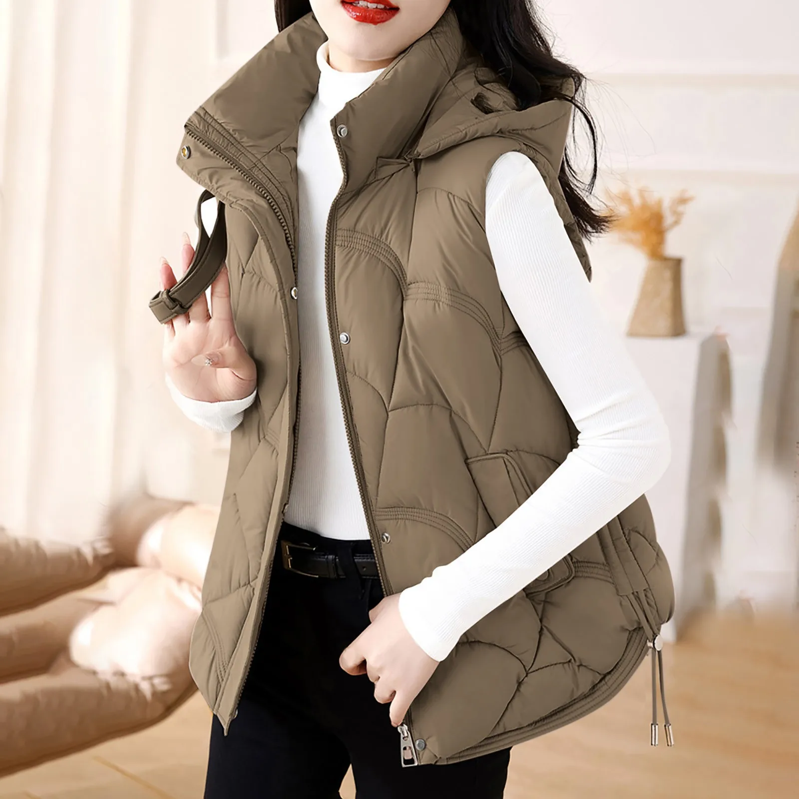 Cappotto Con Cappuccio Gilet Premaman Trendy Con Cappuccio