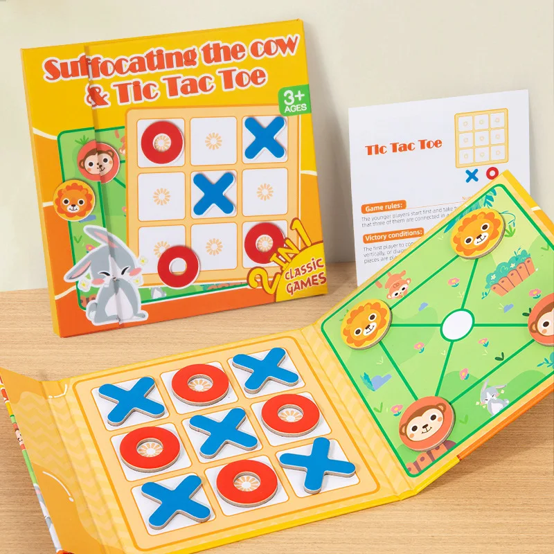 Children's Magnetic Tic-tac-toe Desktop Two-player Game Toys Baby Educational Thinking Training Chess Toys Early Education