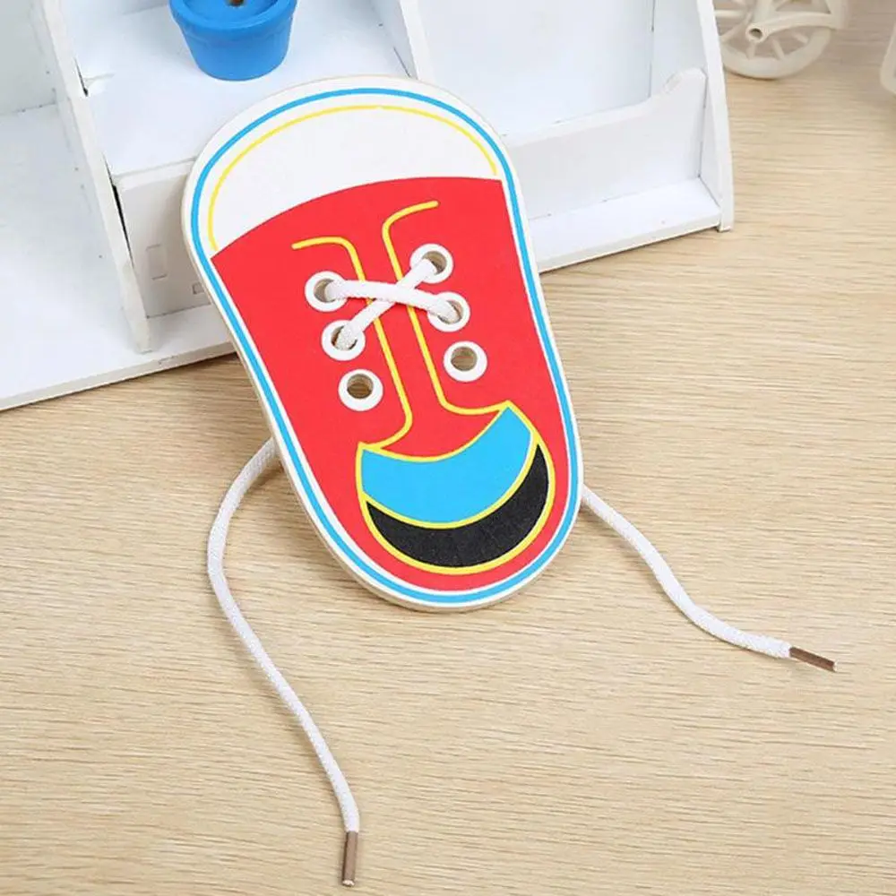 Funny Learning Montessori Children Educational Toys Tie Shoelaces Toys Shoe Lace Wooden 2