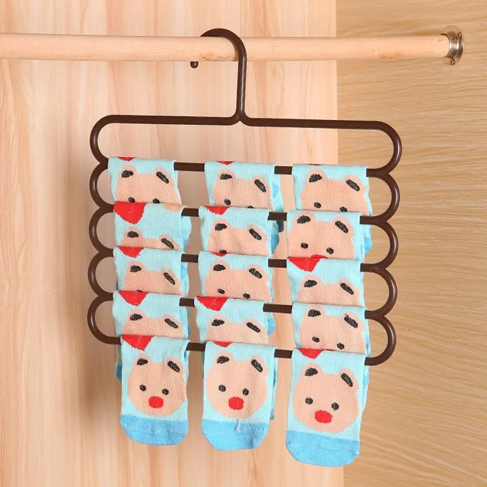 colored Household Trousers Scarf Storage Multilayer 5 Layers Storage Rack Pants Hangers Clothes Hanger Trousers Hanger 6