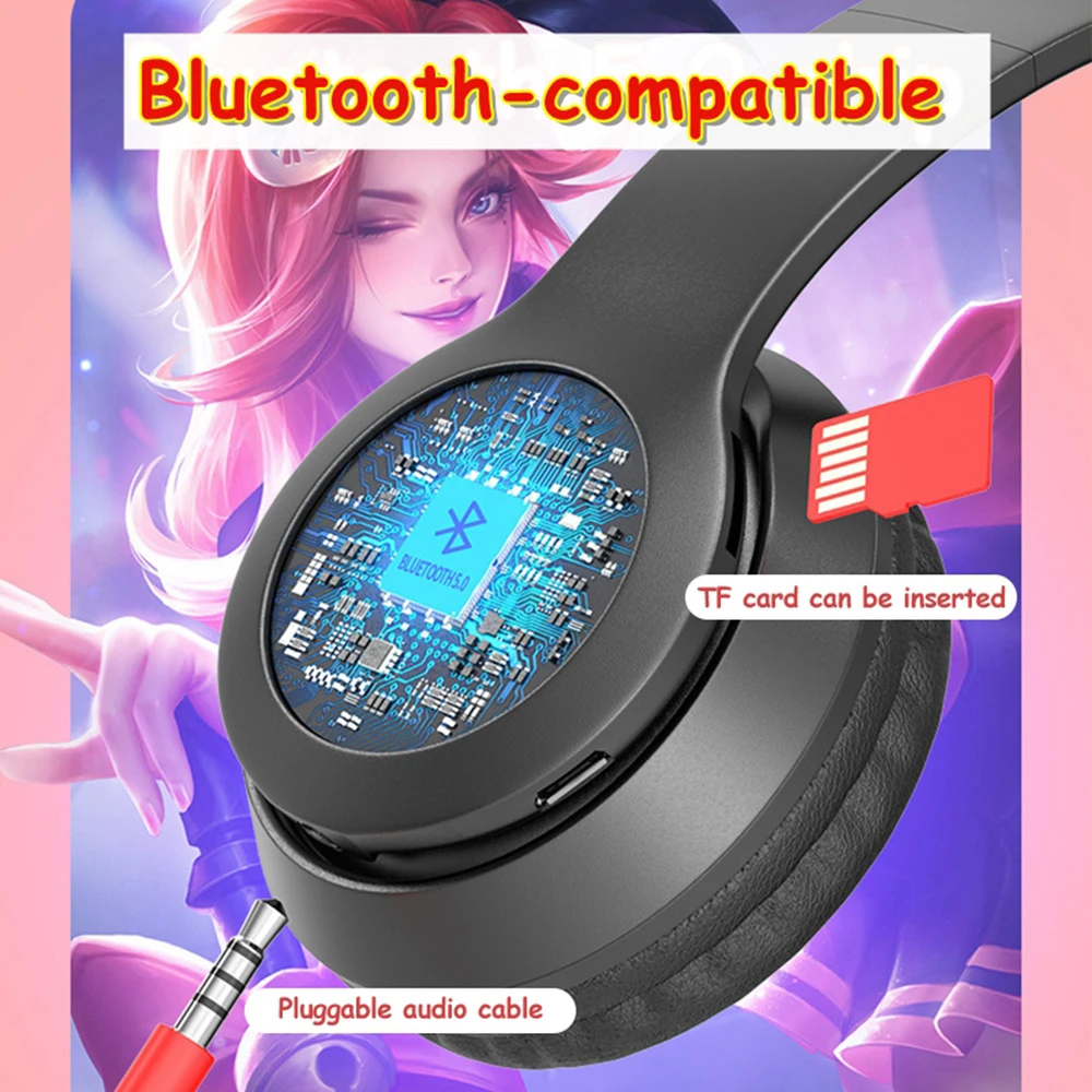 Generic Cat Ear Bluetooth Earphones Wireless HeadMounted Sports