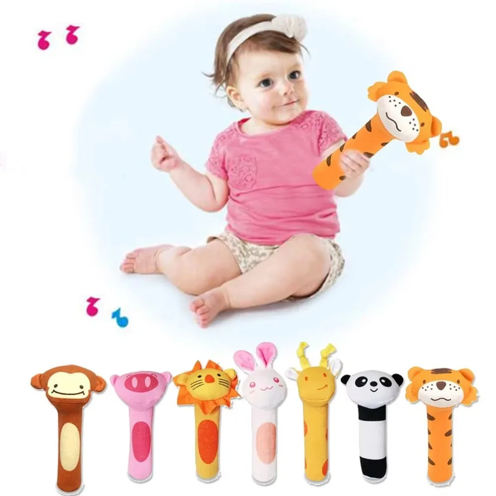 Cartoon Animal Hand Bell Rattle Soft Rattle Toy Baby Rattle Mobiles Baby Toys Cute Plush Bebe Toys 0-12 Months - Bilde 2