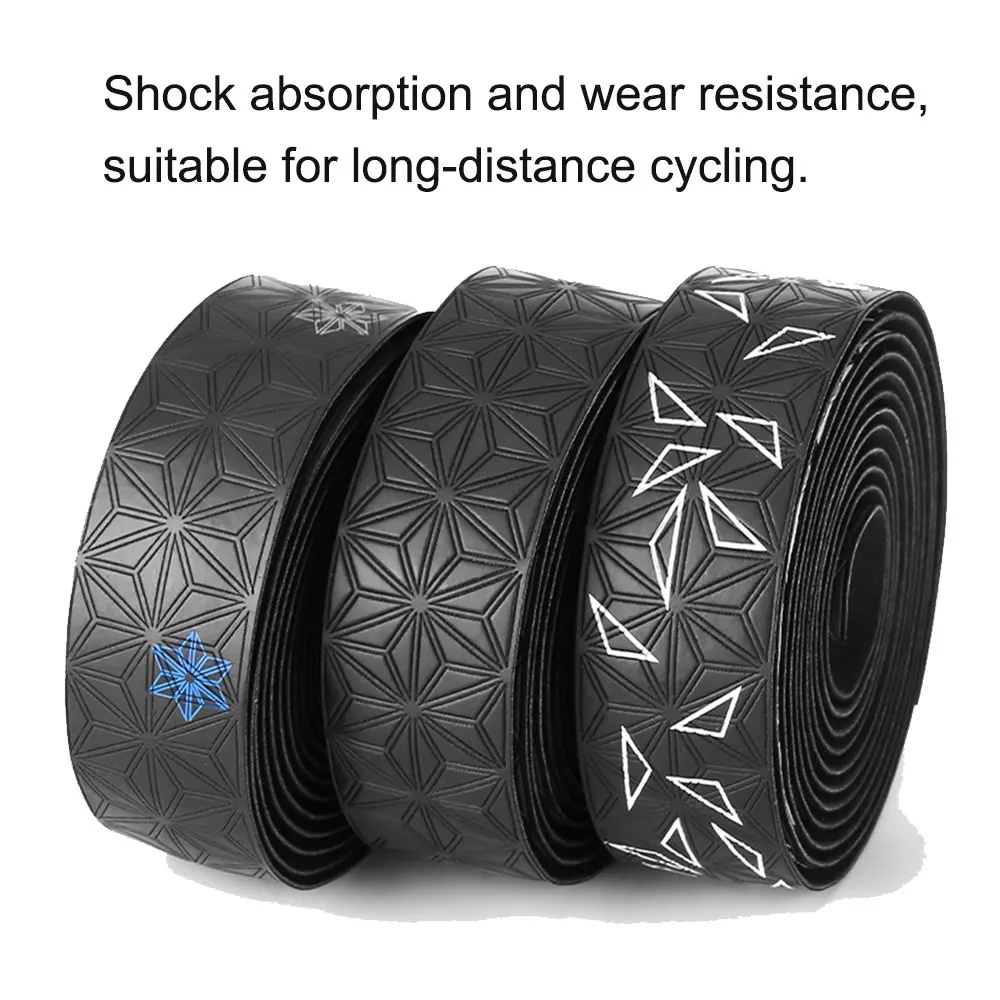 Road Bike Handlebar Tape Anti-Slip PU Shock Handle Bar Tape With Bar End Plugs PU Anti-Vibration Wrap Tape Durable Bar Bartape 2