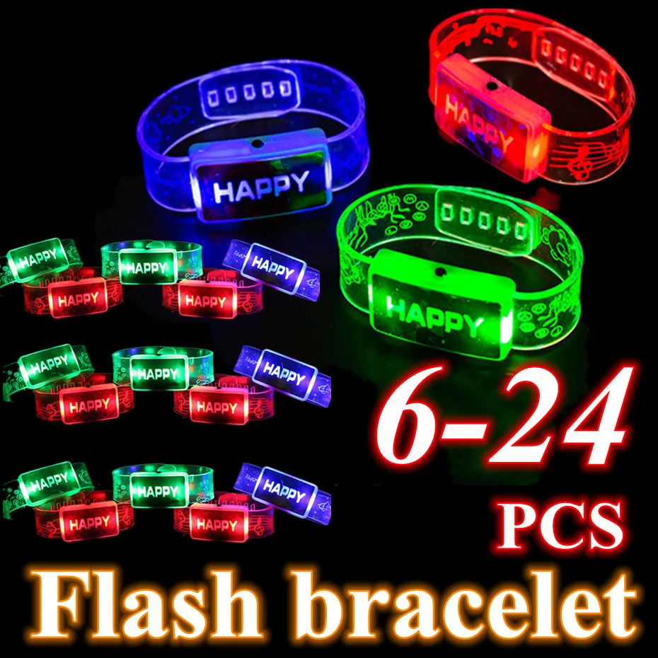 

Creative glow-in-the-dark flash bracelet Photography accessories shine night running bracelet Children's happy watch Concert pro