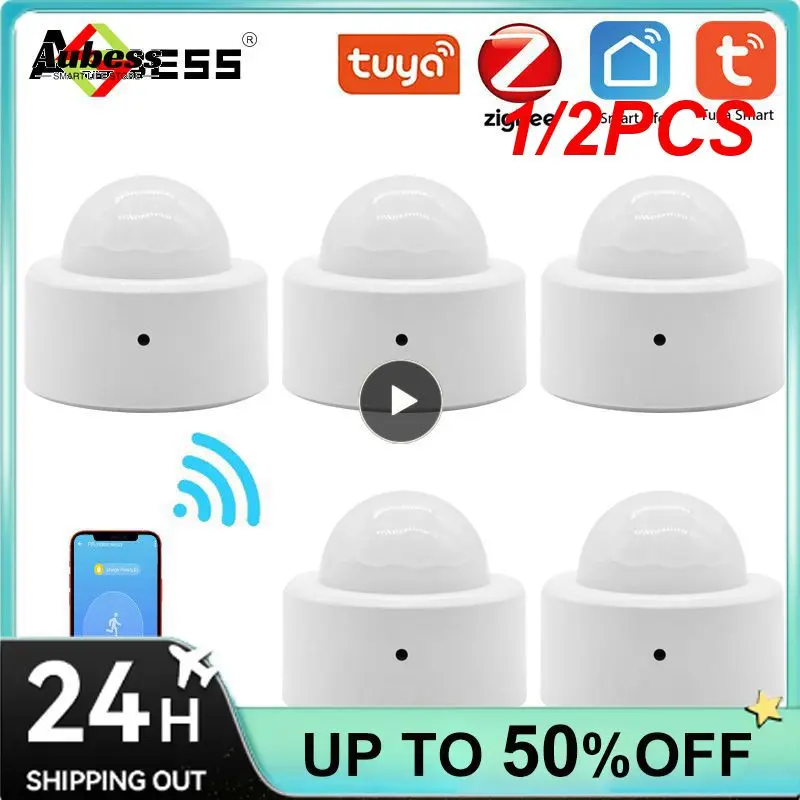 

1/2PCS Tenky Tuya Zigbee Presence Sensor Human Body Sensor Body Movement Mini PIR Motion Sensor Smart Home Automation