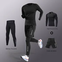 3-7Pcs Men's Ice Fiber Quick-Dry Running Fitness Full Set/Suit Tracksuit For Marathon, Training Cycling，Jogging,Gym， sweatpants - Image 4