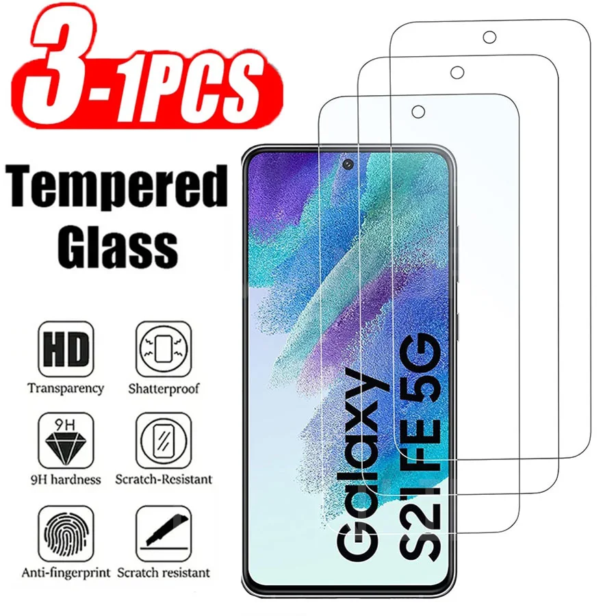 

3-1 Pack 9H Hardness for Samsung Galaxy S21 FE 5G Screen Protector Tempered Glass Case Friendly Ultra Resistant S21 FE 6.4 Inch