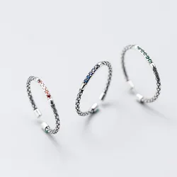 Elegant Sterling Silver Serpentine Ring - Luxury Women's Jewelry Accessory (Green)