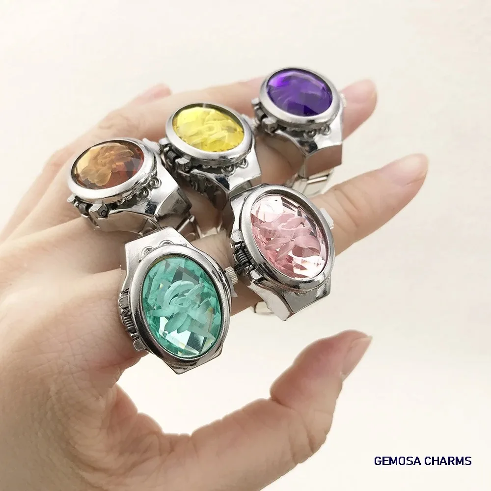 خمر القطع الناقص البيضاوي فنجر ساعة كوارتز ساعة نسائية خاتم المجوهرات