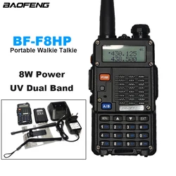 BAOFENG BF-F8HP Portable Walkie Talkie F8HP Handheld Two Way Radios UV5RT Real 8W U/V Dual Band Wireless Radio UV5R Upgraded