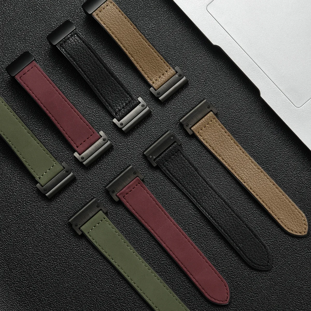 Premium Leather Silicone Sport Band – No-Gap Quick Release Watch Strap